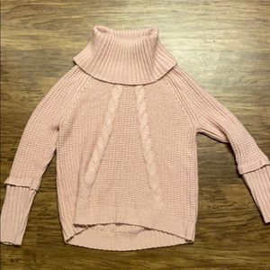 Pink cowl neck sweater
